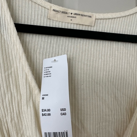 Urban Outfitters Tops - Long sleeve ivory crop top